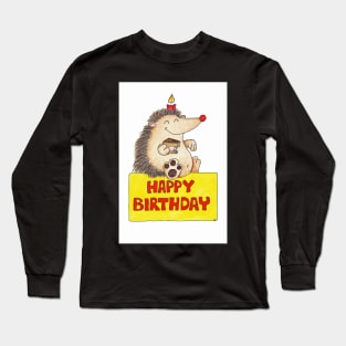 Birthday Hedgehog Long Sleeve T-Shirt